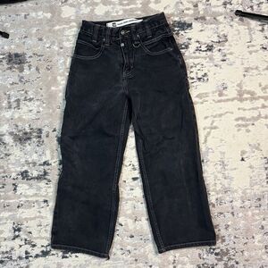 Deadstock Y2K Paco Jeans Boys YOUTH Sz 8 Black Denim Baggy Carpenter Pants